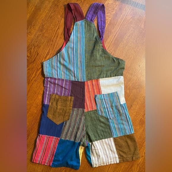 Boho Colorful Patchwork Overalls - Picture 7 of 9